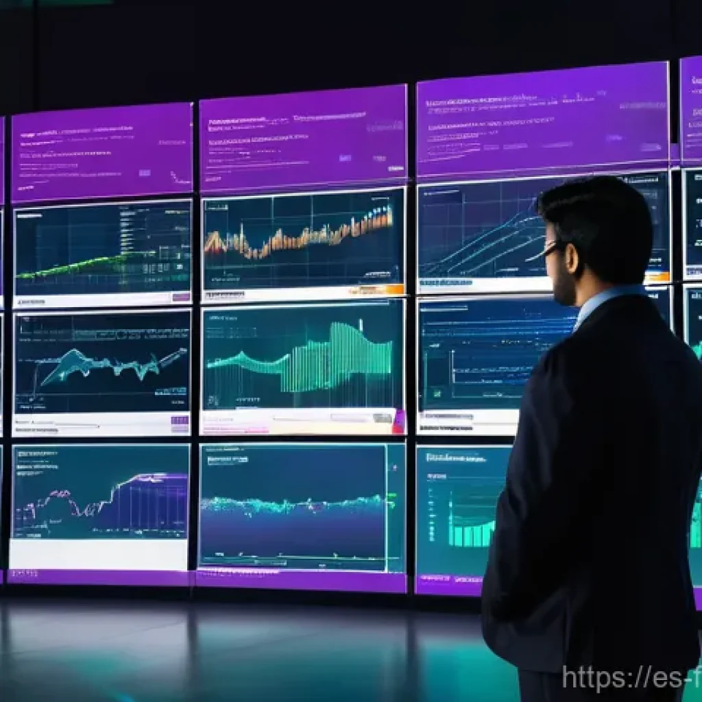 주식 시장 분석 AI 기술 - **Prompt:** A dynamic, high-tech visual representing the cosmic scale of AI data mining and predicti...