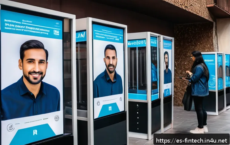 블록체인 기반 투표 시스템 - A futuristic voting center in a Latin American city, showcasing diverse citizens using secure blockc...